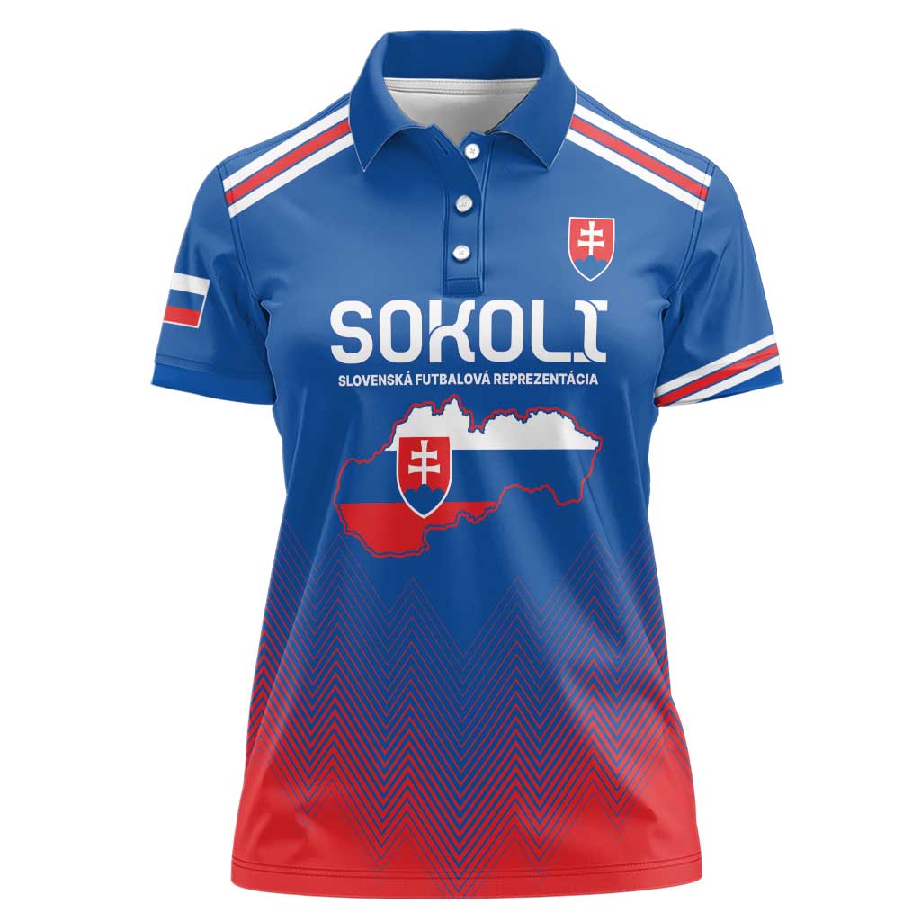 Custom Slovakia Football Women Polo Shirt Come On Sokoli Falcons - Wonder Print Shop