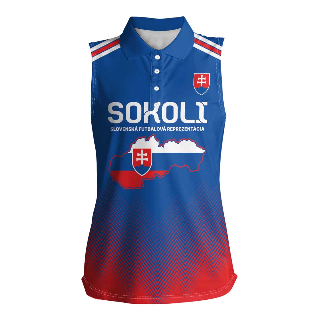 Custom Slovakia Football Women Sleeveless Polo Shirt Come On Sokoli Falcons - Wonder Print Shop