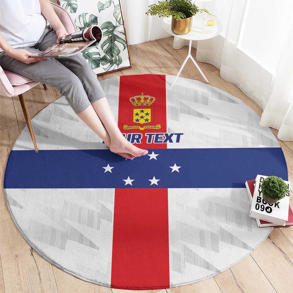 Personalized Nederlandse Antillen 1959-1986 Round Carpet Simple Flag Style - Wonder Print Shop