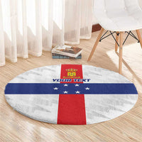 Personalized Nederlandse Antillen 1959-1986 Round Carpet Simple Flag Style - Wonder Print Shop