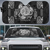 Personalized Anglesey Ynys Mon Auto Sun Shade Black Standing Stone Celtic-inspired - Wonder Print Shop