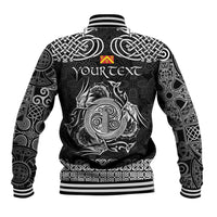 Personalized Anglesey Ynys Mon Baseball Jacket Black Standing Stone Celtic-inspired - Wonder Print Shop