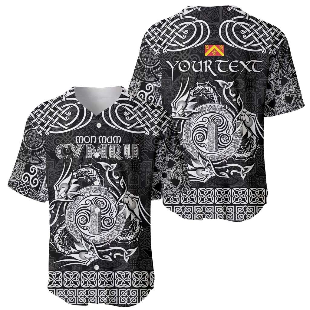 Personalized Anglesey Ynys Mon Baseball Jersey Black Standing Stone Celtic-inspired - Wonder Print Shop