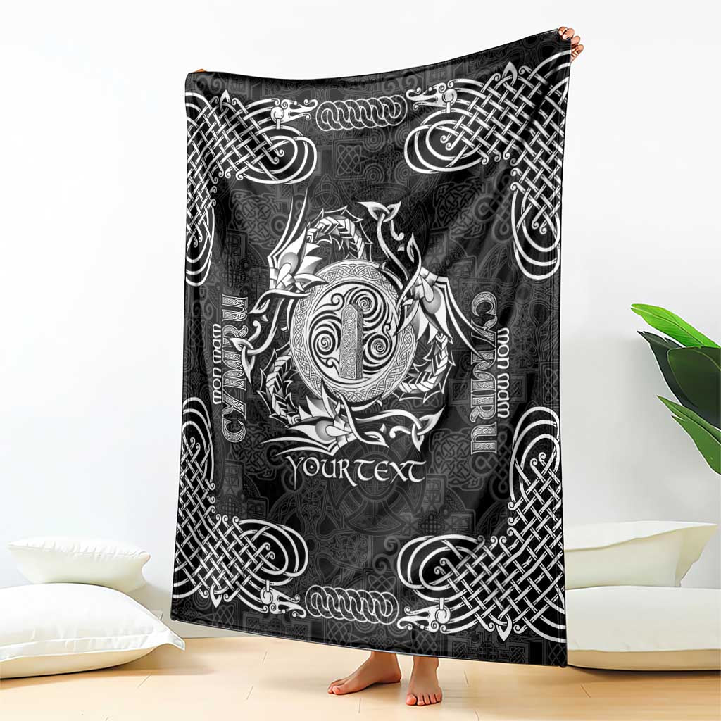 Personalized Anglesey Ynys Mon Blanket Black Standing Stone Celtic-inspired - Wonder Print Shop