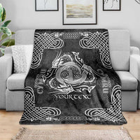 Personalized Anglesey Ynys Mon Blanket Black Standing Stone Celtic-inspired - Wonder Print Shop