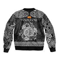 Personalized Anglesey Ynys Mon Bomber Jacket Black Standing Stone Celtic-inspired - Wonder Print Shop