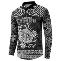 Personalized Anglesey Ynys Mon Button Sweatshirt Black Standing Stone Celtic-inspired - Wonder Print Shop