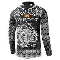 Personalized Anglesey Ynys Mon Button Sweatshirt Black Standing Stone Celtic-inspired - Wonder Print Shop