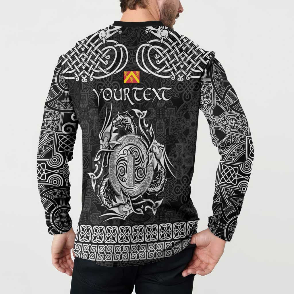 Personalized Anglesey Ynys Mon Button Sweatshirt Black Standing Stone Celtic-inspired - Wonder Print Shop