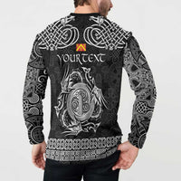 Personalized Anglesey Ynys Mon Button Sweatshirt Black Standing Stone Celtic-inspired - Wonder Print Shop