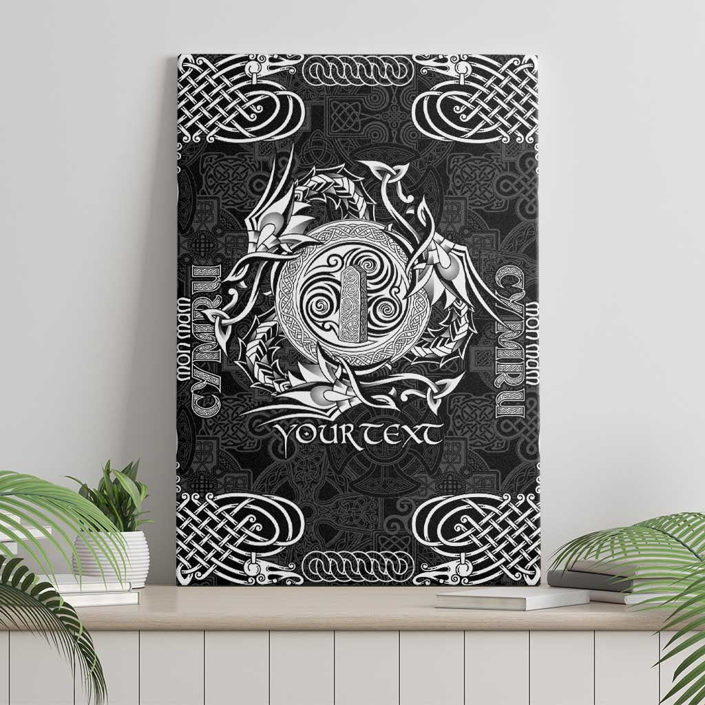 Personalized Anglesey Ynys Mon Canvas Wall Art Black Standing Stone Celtic-inspired - Wonder Print Shop