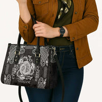 Personalized Anglesey Ynys Mon Leather Bag Black Standing Stone Celtic-inspired - Wonder Print Shop