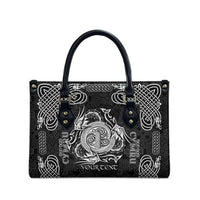 Personalized Anglesey Ynys Mon Leather Bag Black Standing Stone Celtic-inspired - Wonder Print Shop