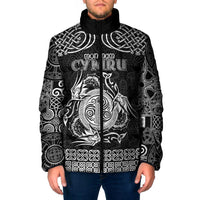 Personalized Anglesey Ynys Mon Padded Jacket Black Standing Stone Celtic-inspired - Wonder Print Shop