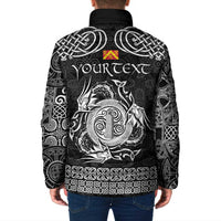 Personalized Anglesey Ynys Mon Padded Jacket Black Standing Stone Celtic-inspired - Wonder Print Shop