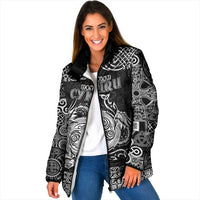 Personalized Anglesey Ynys Mon Padded Jacket Black Standing Stone Celtic-inspired - Wonder Print Shop