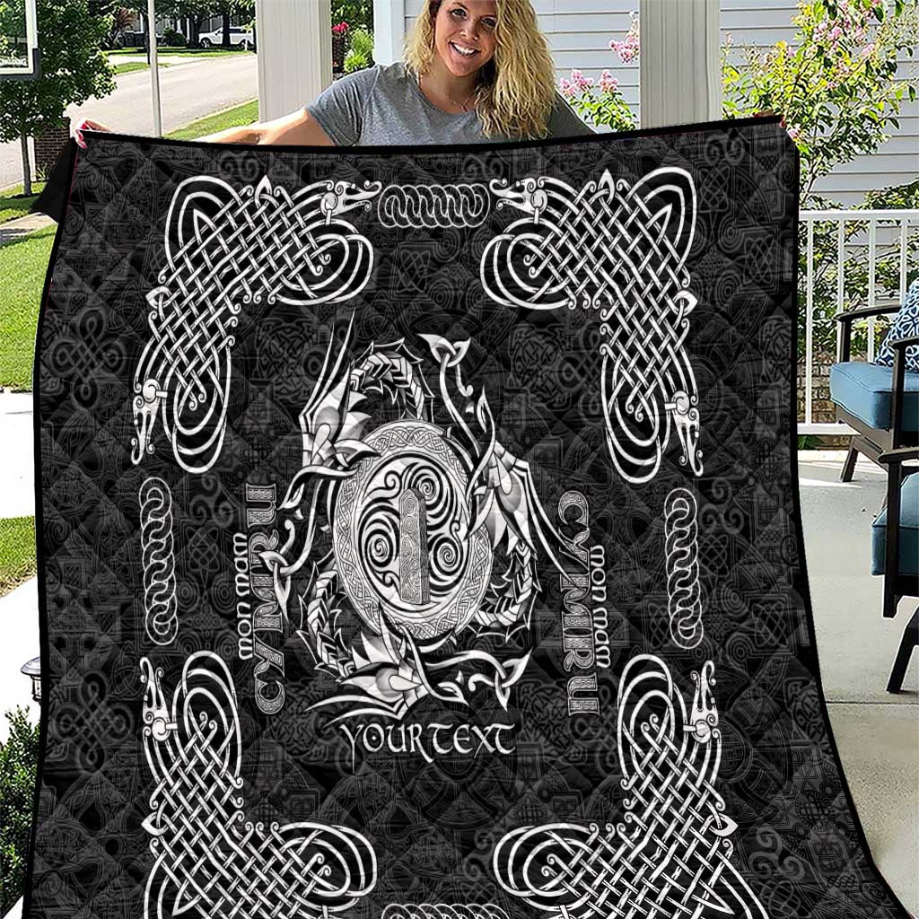 Personalized Anglesey Ynys Mon Quilt Black Standing Stone Celtic-inspired - Wonder Print Shop