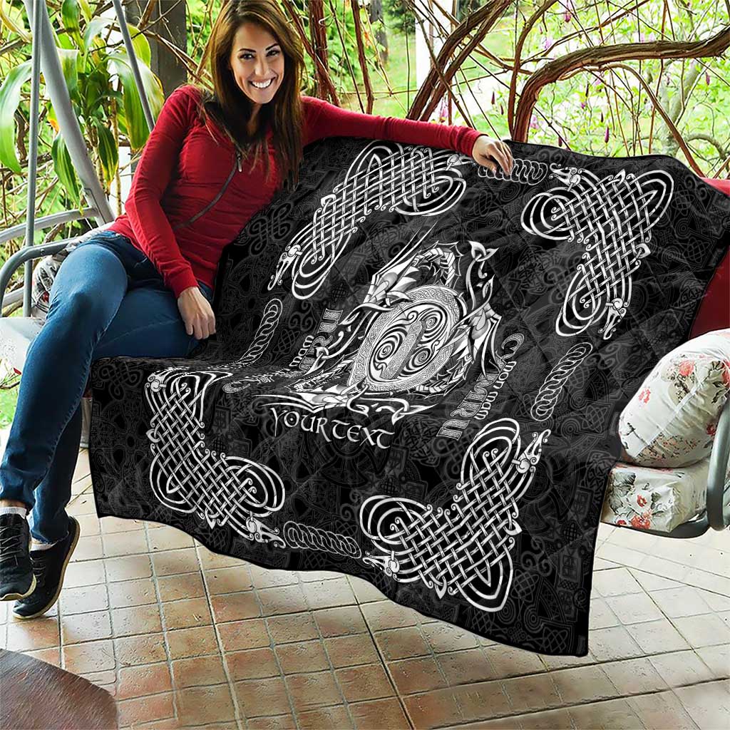 Personalized Anglesey Ynys Mon Quilt Black Standing Stone Celtic-inspired - Wonder Print Shop