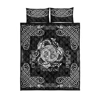 Personalized Anglesey Ynys Mon Quilt Bed Set Black Standing Stone Celtic-inspired - Wonder Print Shop