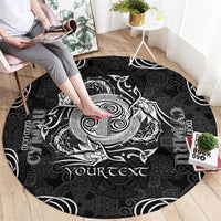 Personalized Anglesey Ynys Mon Round Carpet Black Standing Stone Celtic-inspired - Wonder Print Shop