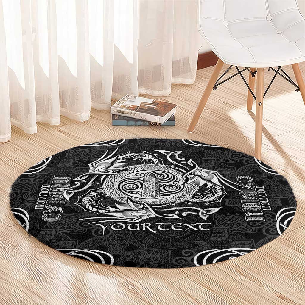 Personalized Anglesey Ynys Mon Round Carpet Black Standing Stone Celtic-inspired - Wonder Print Shop