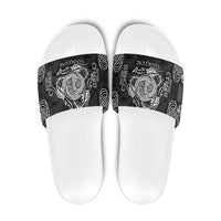 Personalized Anglesey Ynys Mon Slide Sandals Black Standing Stone Celtic-inspired - Wonder Print Shop