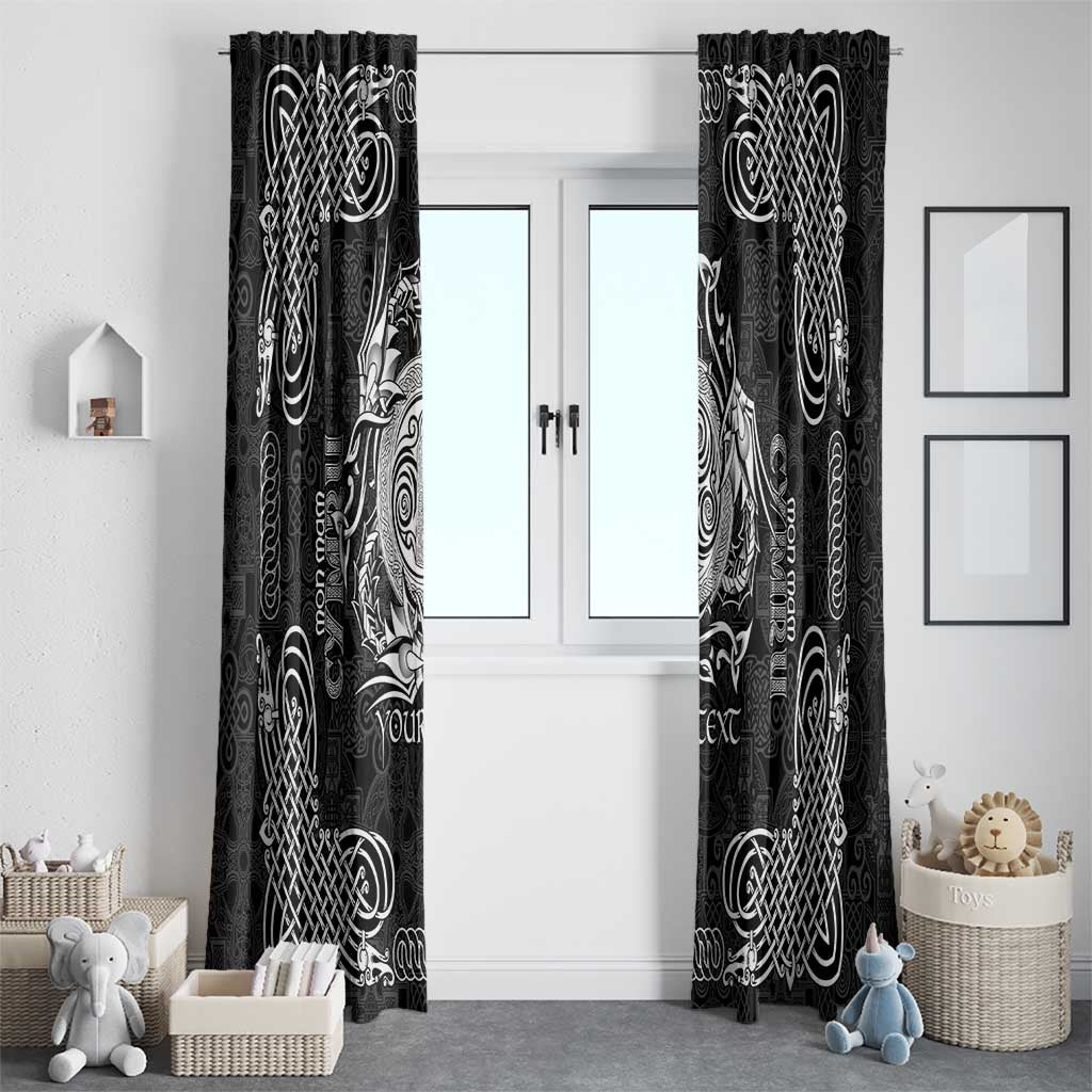 Personalized Anglesey Ynys Mon Window Curtain Black Standing Stone Celtic-inspired - Wonder Print Shop