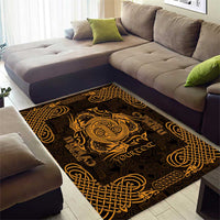 Personalized Anglesey Ynys Mon Area Rug Gold Standing Stone Celtic-inspired - Wonder Print Shop