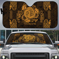 Personalized Anglesey Ynys Mon Auto Sun Shade Gold Standing Stone Celtic-inspired - Wonder Print Shop