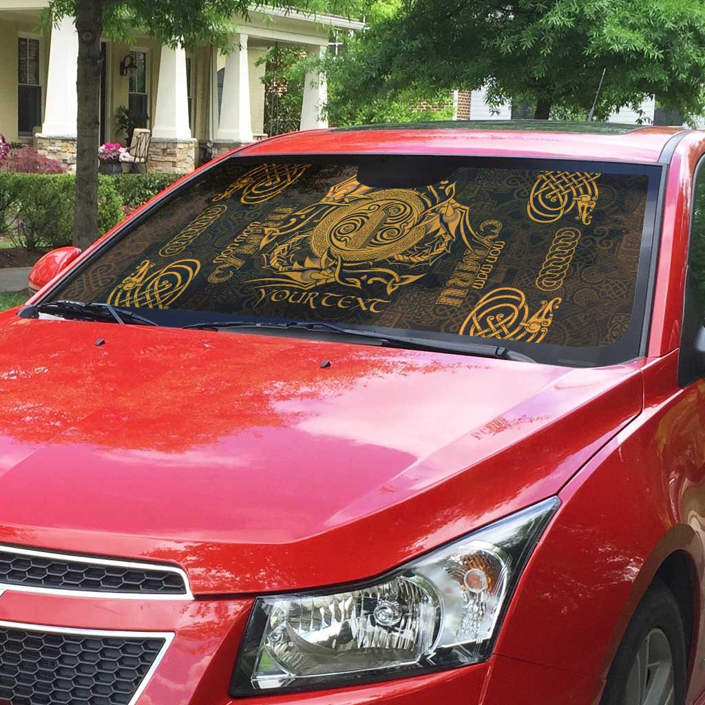 Personalized Anglesey Ynys Mon Auto Sun Shade Gold Standing Stone Celtic-inspired - Wonder Print Shop