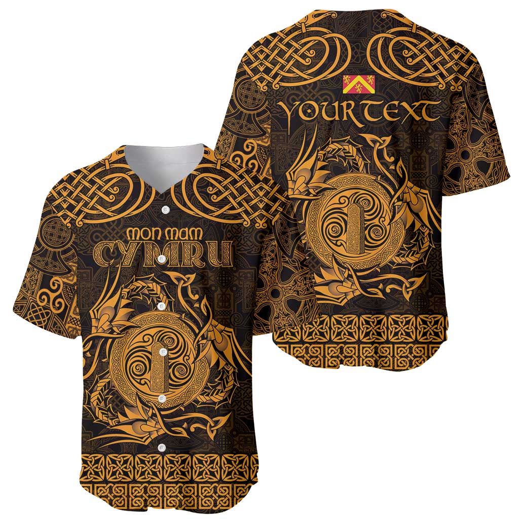 Personalized Anglesey Ynys Mon Baseball Jersey Gold Standing Stone Celtic-inspired - Wonder Print Shop