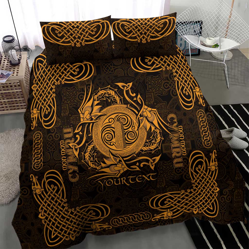 Personalized Anglesey Ynys Mon Bedding Set Gold Standing Stone Celtic-inspired - Wonder Print Shop