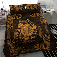 Personalized Anglesey Ynys Mon Bedding Set Gold Standing Stone Celtic-inspired - Wonder Print Shop