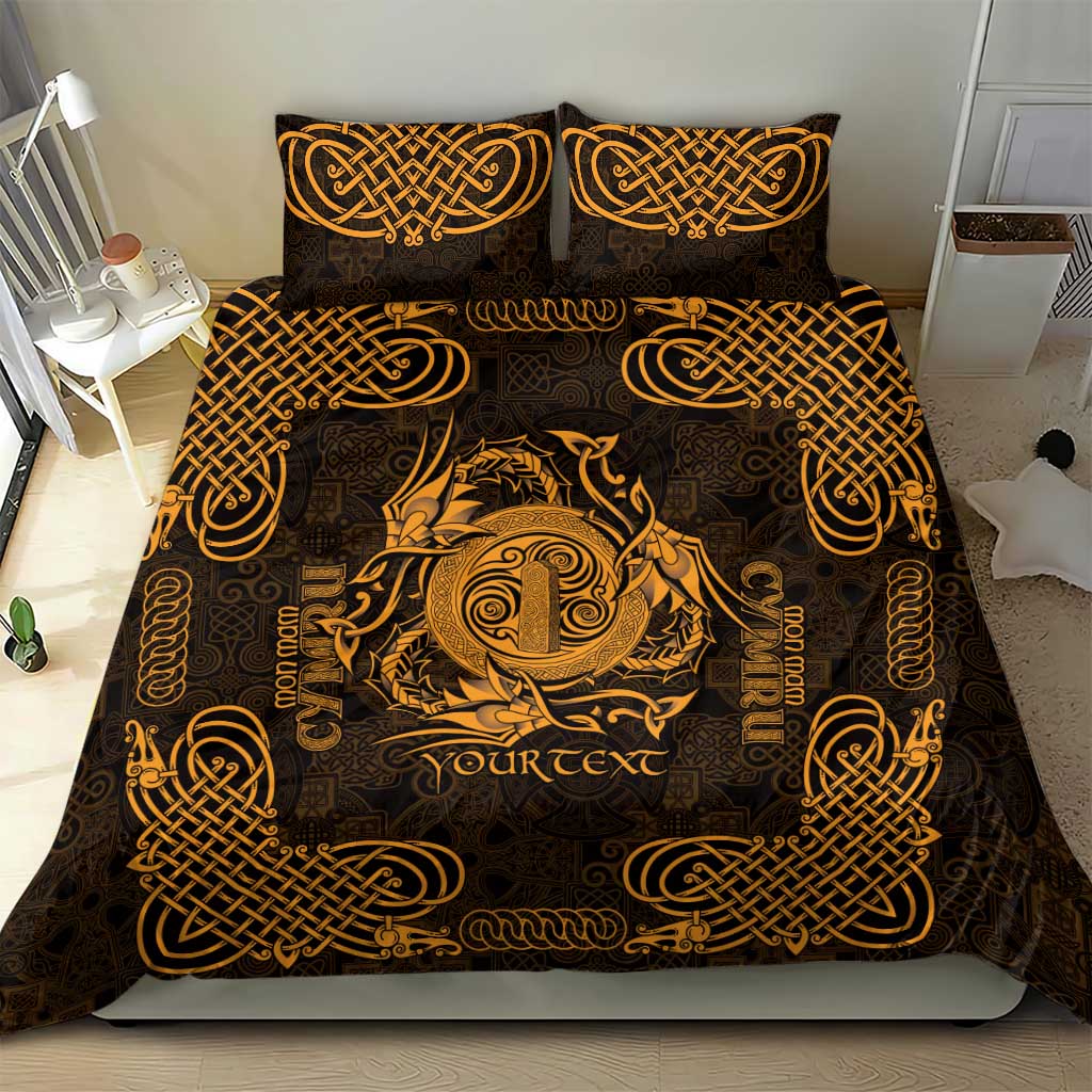 Personalized Anglesey Ynys Mon Bedding Set Gold Standing Stone Celtic-inspired - Wonder Print Shop