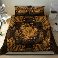 Personalized Anglesey Ynys Mon Bedding Set Gold Standing Stone Celtic-inspired - Wonder Print Shop
