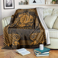 Personalized Anglesey Ynys Mon Blanket Gold Standing Stone Celtic-inspired - Wonder Print Shop
