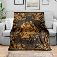 Personalized Anglesey Ynys Mon Blanket Gold Standing Stone Celtic-inspired - Wonder Print Shop