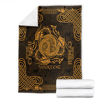 Personalized Anglesey Ynys Mon Blanket Gold Standing Stone Celtic-inspired - Wonder Print Shop