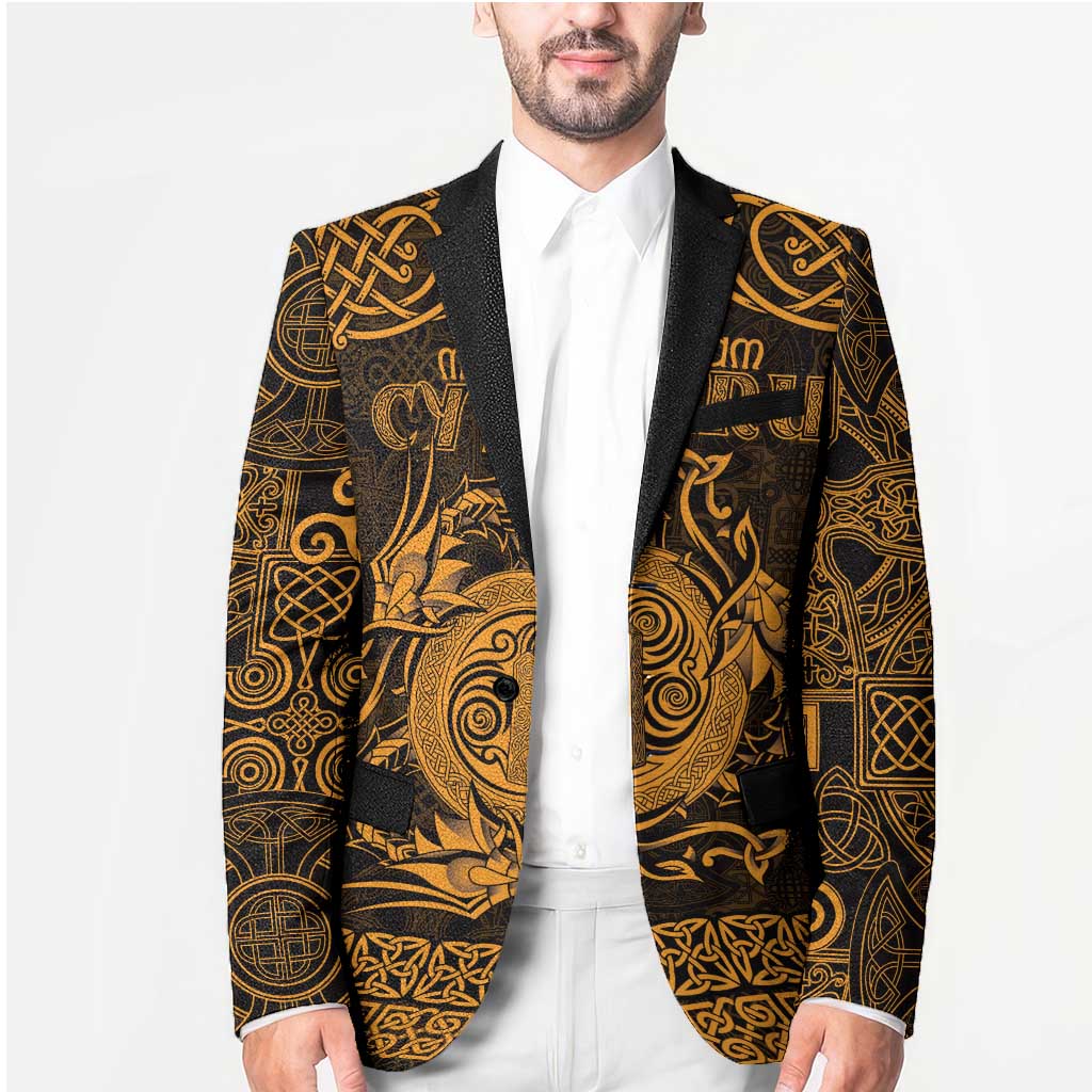 Personalized Anglesey Ynys Mon Blazer Gold Standing Stone Celtic-inspired - Wonder Print Shop