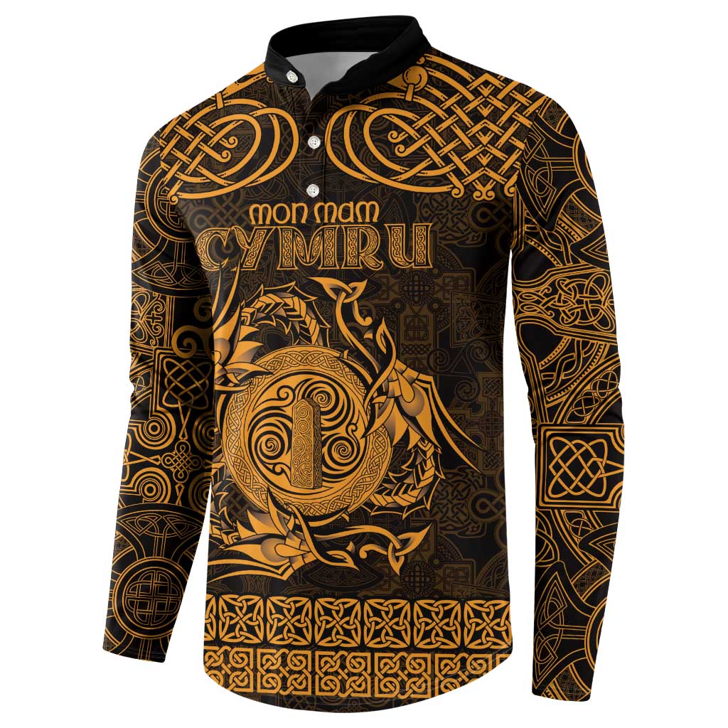 Personalized Anglesey Ynys Mon Button Sweatshirt Gold Standing Stone Celtic-inspired - Wonder Print Shop