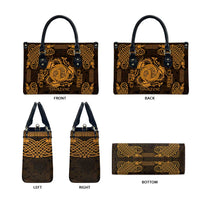 Personalized Anglesey Ynys Mon Leather Bag Gold Standing Stone Celtic-inspired - Wonder Print Shop