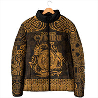 Personalized Anglesey Ynys Mon Padded Jacket Gold Standing Stone Celtic-inspired - Wonder Print Shop