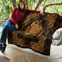 Personalized Anglesey Ynys Mon Quilt Gold Standing Stone Celtic-inspired - Wonder Print Shop