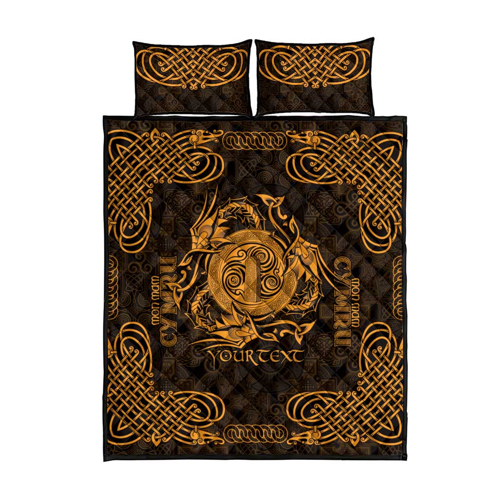 Personalized Anglesey Ynys Mon Quilt Bed Set Gold Standing Stone Celtic-inspired - Wonder Print Shop