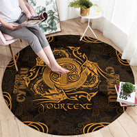 Personalized Anglesey Ynys Mon Round Carpet Gold Standing Stone Celtic-inspired - Wonder Print Shop