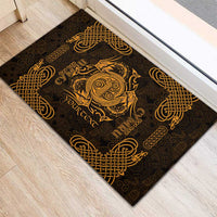 Personalized Anglesey Ynys Mon Rubber Doormat Gold Standing Stone Celtic-inspired - Wonder Print Shop