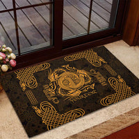 Personalized Anglesey Ynys Mon Rubber Doormat Gold Standing Stone Celtic-inspired - Wonder Print Shop