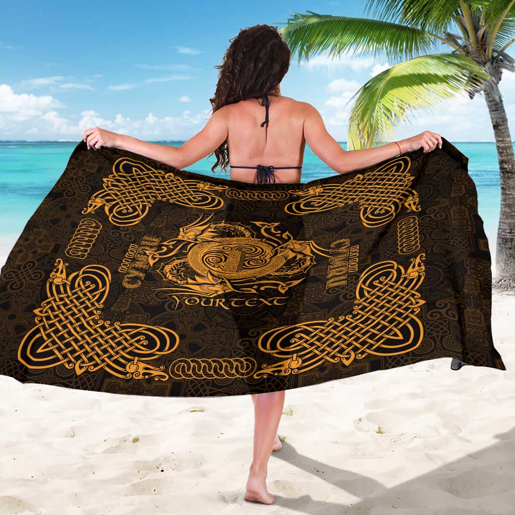 Personalized Anglesey Ynys Mon Sarong Gold Standing Stone Celtic-inspired - Wonder Print Shop