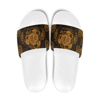 Personalized Anglesey Ynys Mon Slide Sandals Gold Standing Stone Celtic-inspired - Wonder Print Shop