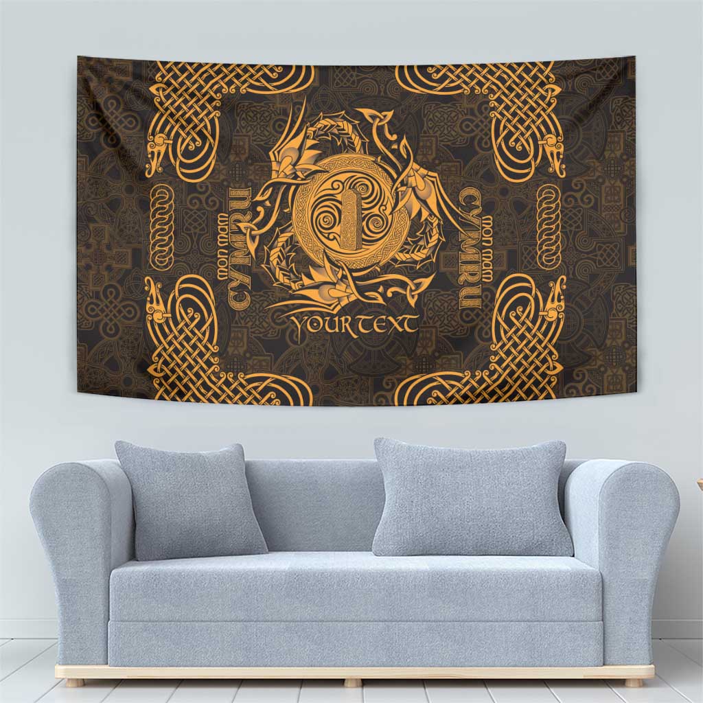Personalized Anglesey Ynys Mon Tapestry Gold Standing Stone Celtic-inspired - Wonder Print Shop